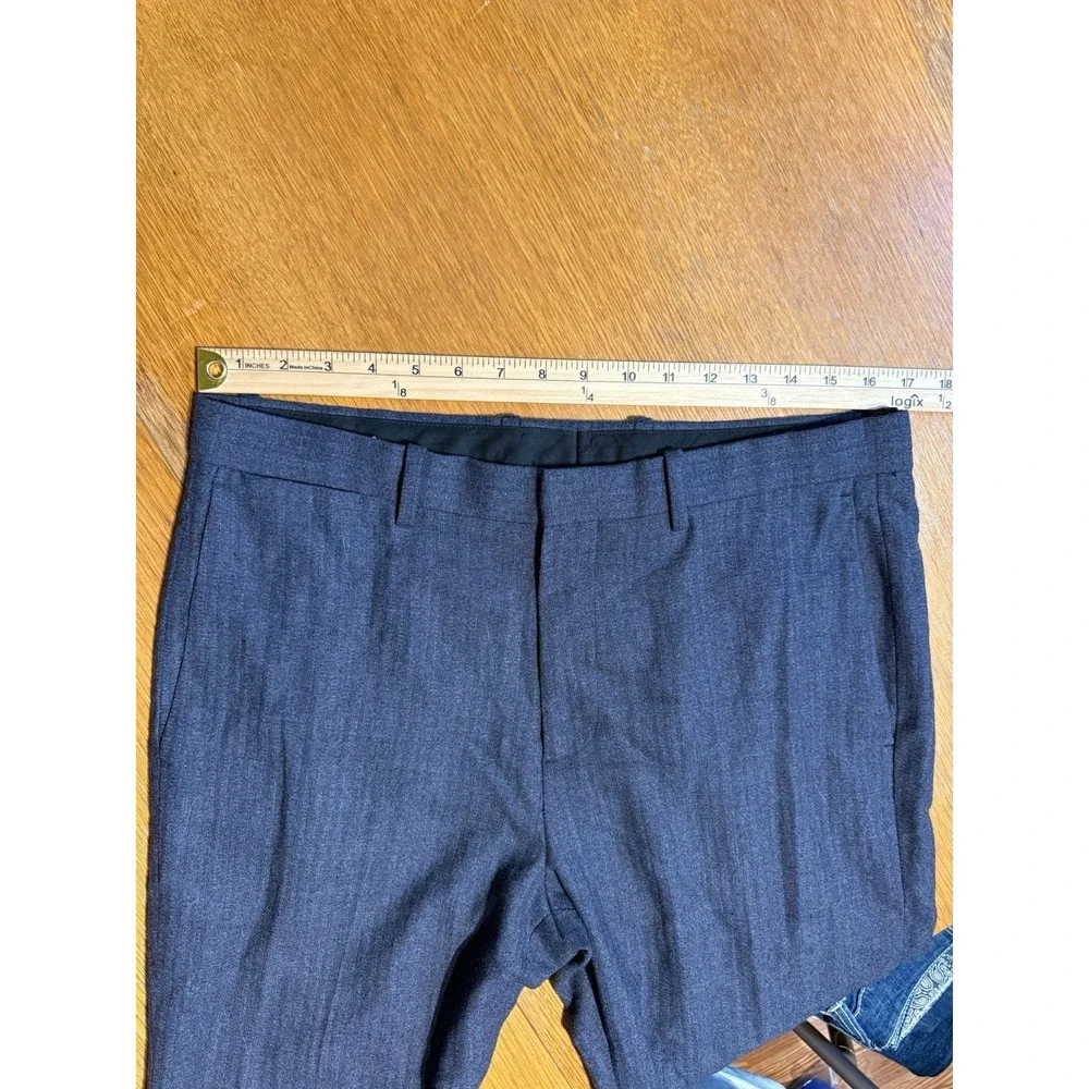 Theory Dress Pants Mens Sz 32x28 Navy Blue Wool Pants Classic Straight USA Made